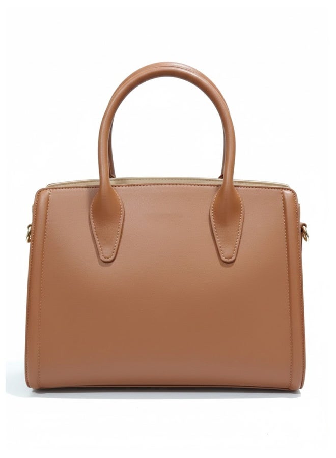 FUMES Women’s Coffee brown Satchel Handbag – Structured Design, Premium Textured Finish, Elegant Everyday Carry